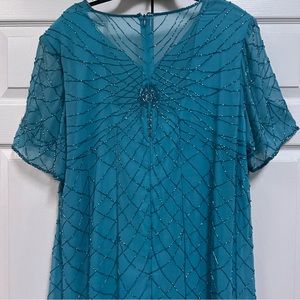 ROAMAN’S Women’s Beaded Blue Dress Size 24W